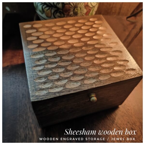 Sheesham wooden Handcarved  Box Square 6*6