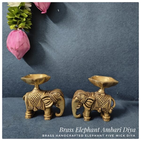 Brass Elephant Ambari Diya