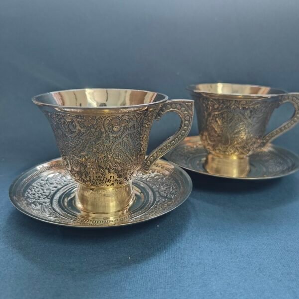 Brass Mughal Cup & Saucer