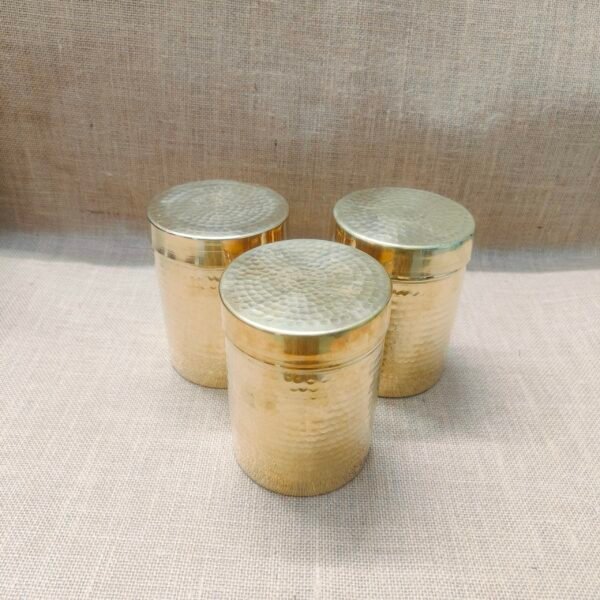 Brass Storage Box-Round Shape with Tin Coating