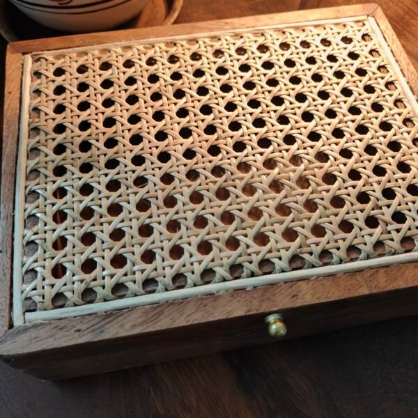 Sheesham wooden Cane Box Rectangular Big