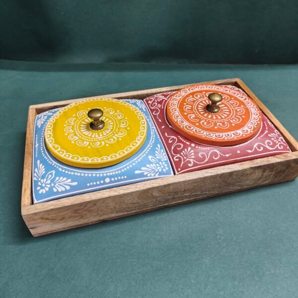 Wooden Painted Dry fruits box with tray