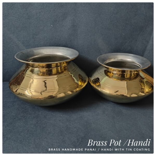 Brass Handmade Handi / Degchi with Kalai Coated