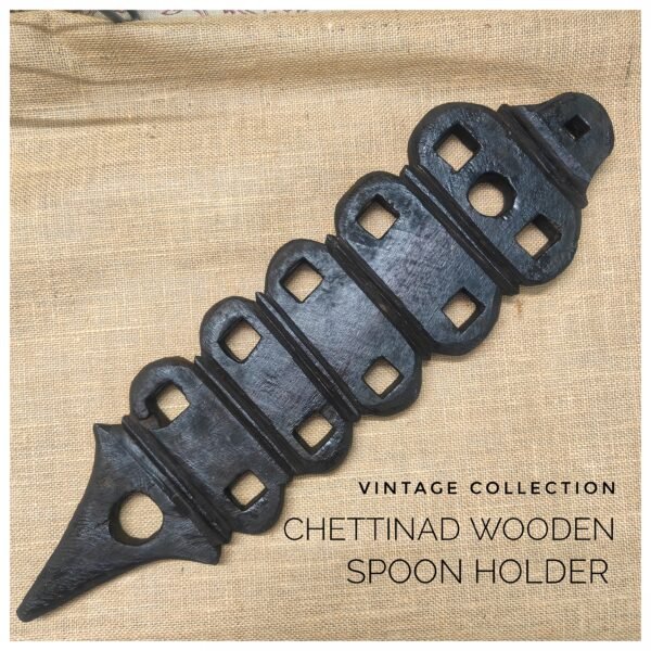 Vintage Teak Wooden Spoon Holder -21 "