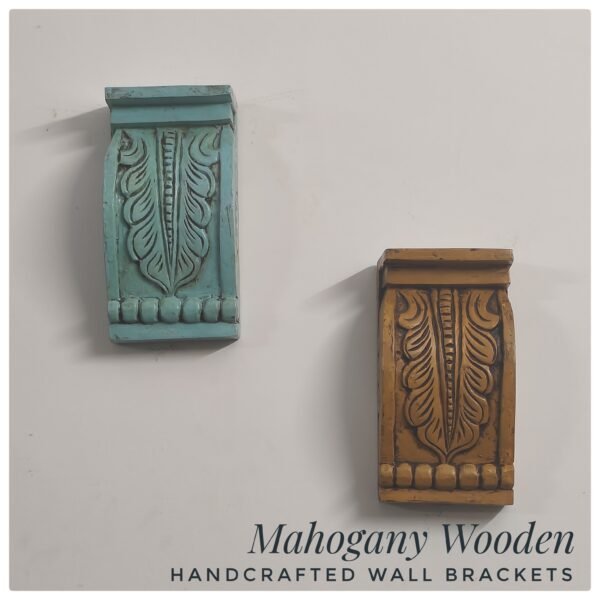 Handcrafted Mahogany Wooden Brackets set of 2