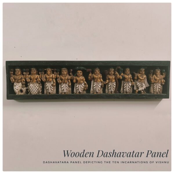 Hand-Carved Mahogany Wooden Dashavatar Panel