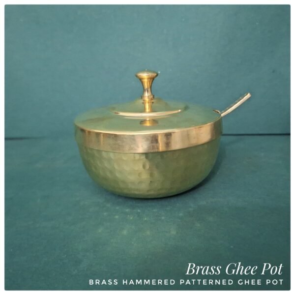 Brass Matte Finished Hammered Ghee Pot