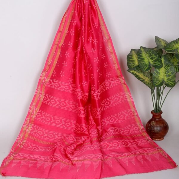 Block Printed Chanderi Silk Duppatta