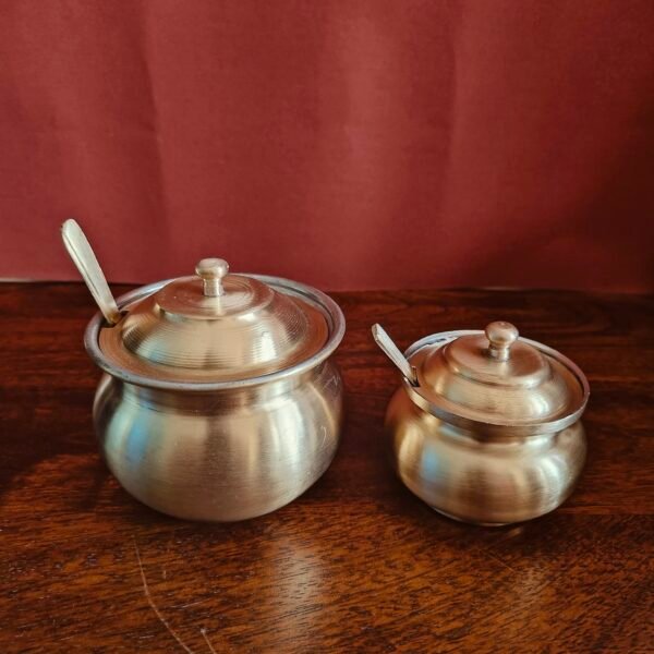 Brass Matte finished Ghee Pot with Kalai / Coating