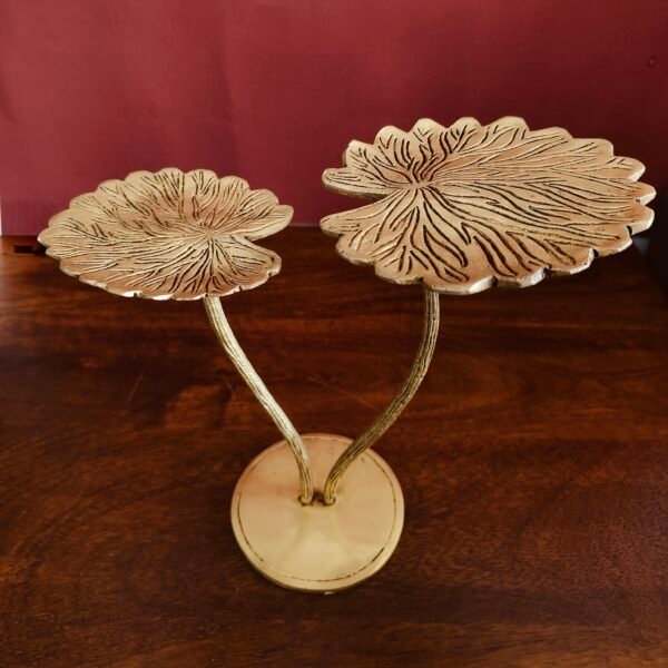 Brass handcrafted Lotus Leaf T-light holder