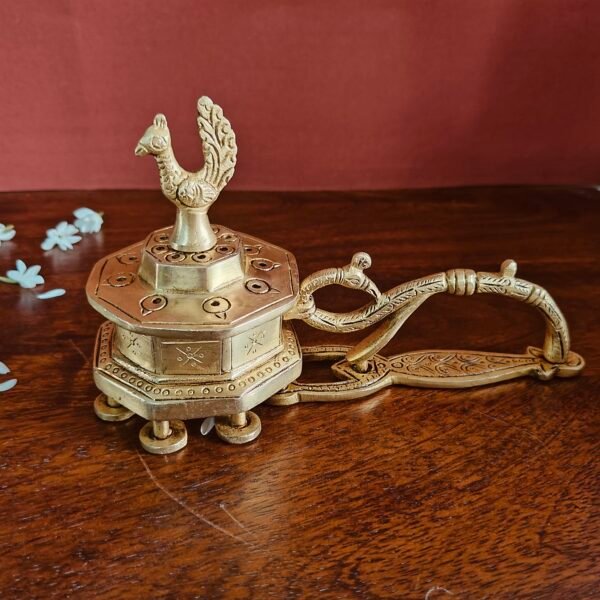 Brass peacock patterned Dhoop Dani/Loban Burner