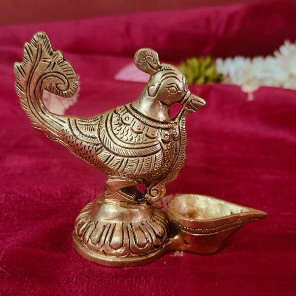 Brass Handcrafted Antique Finish Peacock Diya Set (2pcs)– a divine blend of tradition and elegance.