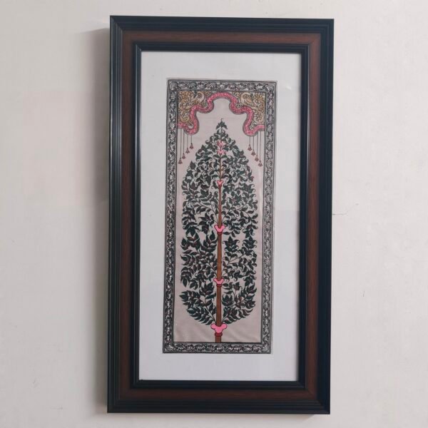Tree of Life | Hand-Painted Pattachitra on Silk (Framed Wall Art)