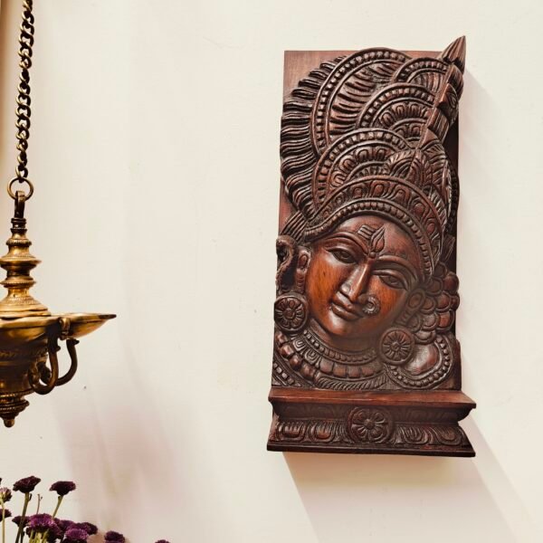 Handcrafted Mahogany Wooden Ardhanarishwar Panel