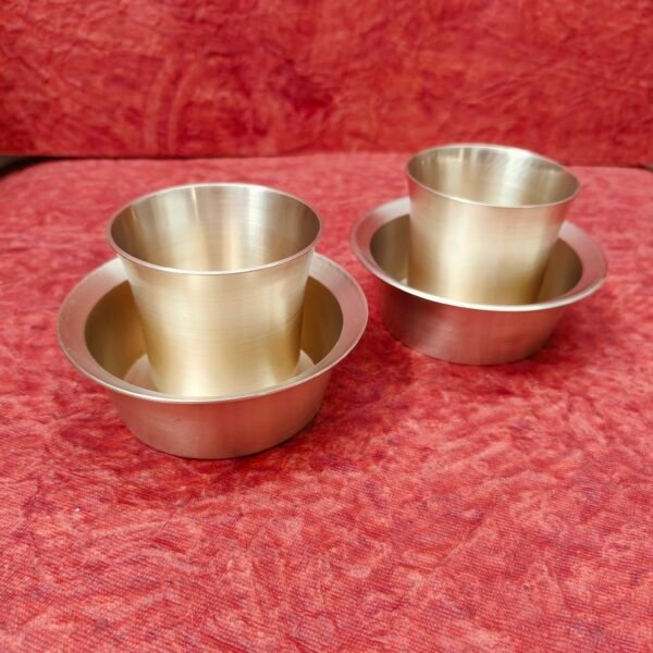 Kansa / Bronze Davra Set – Matte Finish (Traditional Coffee Tumbler Set)