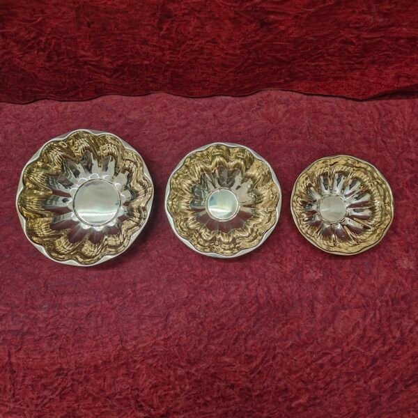 Brass Lotus Design Bowls Set – Traditional Return Gift Bowls for Wedding & Festive Gifting