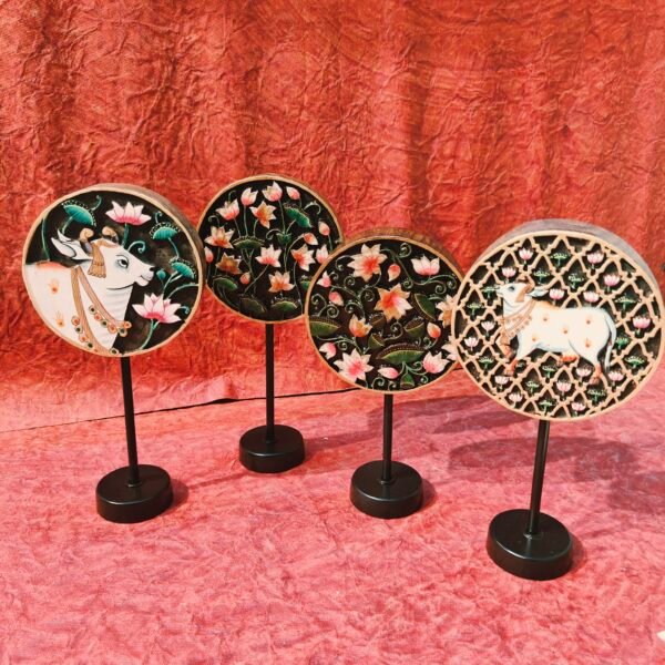 Handcrafted Sheesham Wooden Pichwai Art Décor with Removable Stand | Wall Hanging & Tabletop Display