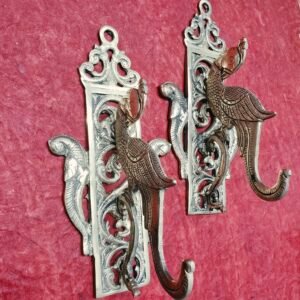 Handcrafted Solid Brass Parrot Wall Shelf Brackets (Set of 2) – Traditional Antique Brass Decorative Shelf Supports | 10 Inches